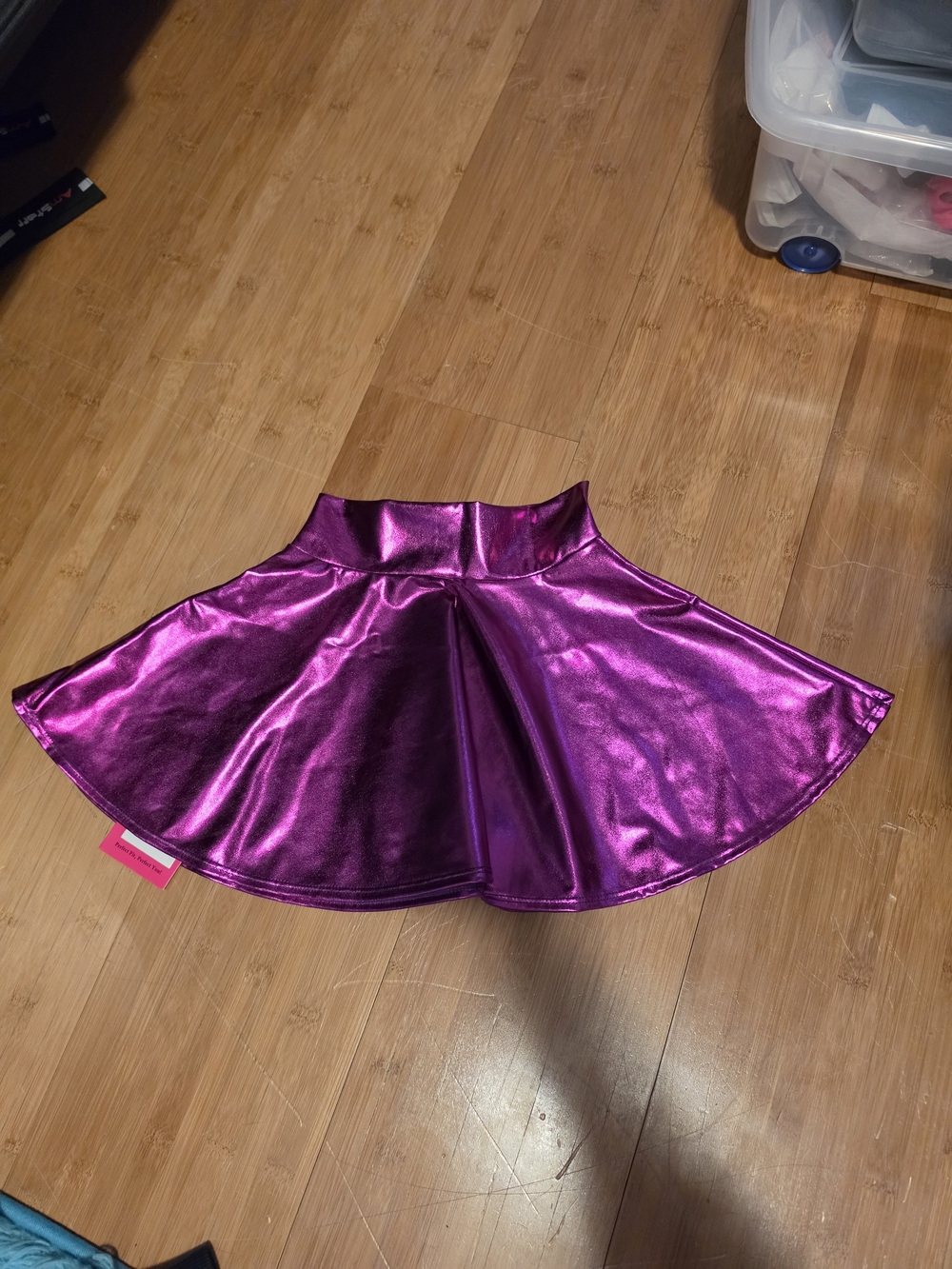 Metallic Fuchsia Flared Skater Skirt